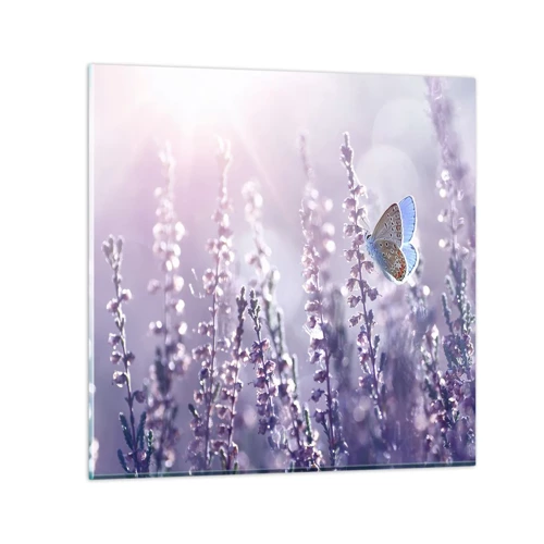 Üveg kép - Pillangó csókja - 50x50 cm
