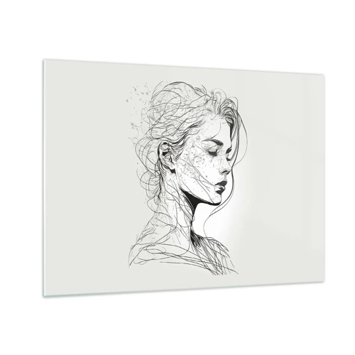 Üveg kép - Portré álmodozásban - 70x50 cm