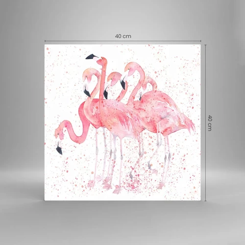 Üveg kép - Rózsaszín együttes - 40x40 cm