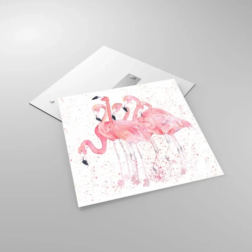 Üveg kép - Rózsaszín együttes - 60x60 cm
