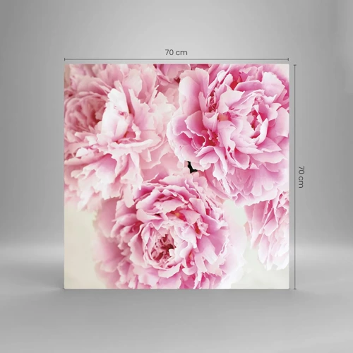 Üveg kép - Rózsaszín pompában - 70x70 cm