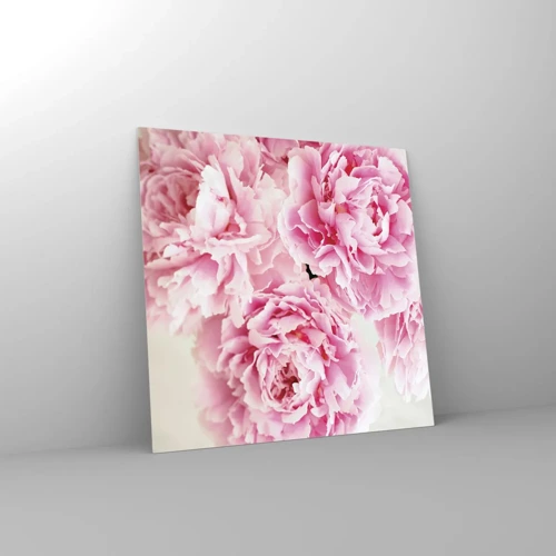 Üveg kép - Rózsaszín pompában - 70x70 cm