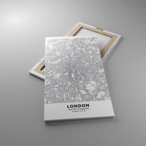 Vászonkép - A londoni labirintus térképe - 45x80 cm