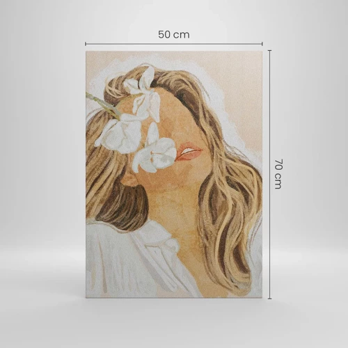 Vászonkép - A virágok között ujjongva - 50x70 cm