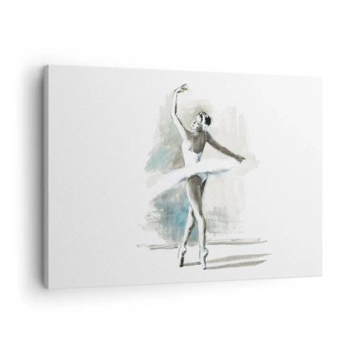 Vászonkép Arttor 70x50 cm - Hattyúvá varázsolva - Balerina, Tánc, Balett, Grafika, Festmény, A nappaliba, A hálószobába, Fehér, Fekete, Vízszintes, Vászon, AA70x50-4953