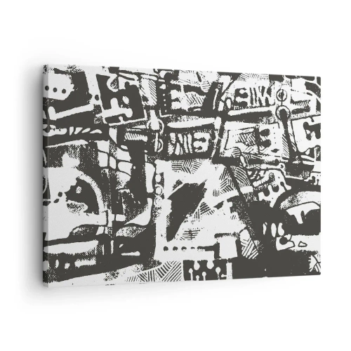 Vászonkép Arttor 70x50 cm - Rend vagy káosz? - Absztrakció, Grafika, Művészet, Fekete És Fehér, Modern Művészet, A nappaliba, A hálószobába, Fehér, Fekete, Vízszintes, Vászon, AA70x50-5125