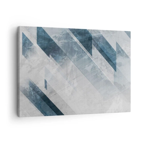Vászonkép Arttor 70x50 cm - Térkompozíció - szürke mozgás - Absztrakció, Művészet, Modern Minta, Modern Művészet, Modern Művészet., A nappaliba, A hálószobába, Fehér, Kék, Vízszintes, Vászon, AA70x50-5082