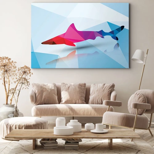 Vászonkép - Cápa a kristály térben - 70x50 cm