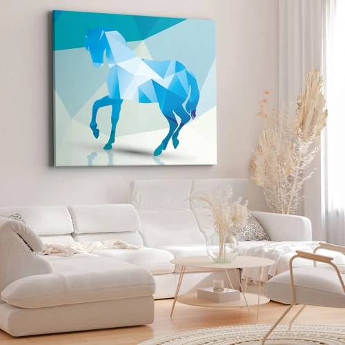 Vászonkép - Geometrikus ló türkizben - 70x50 cm