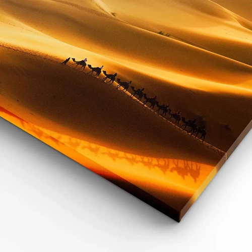 Vászonkép - Karaván a sivatagi hullámokban - 60x60 cm