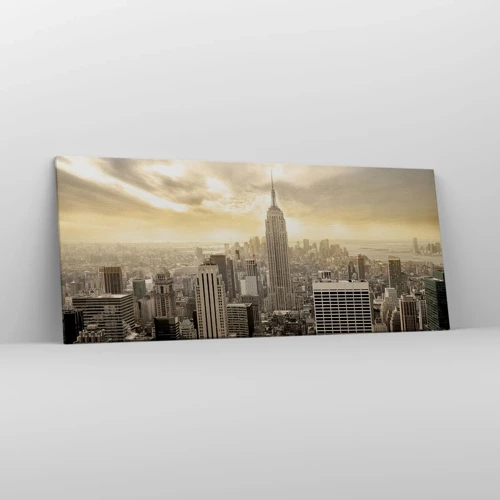 Vászonkép - Szürkéből szőtt New York - 120x50 cm