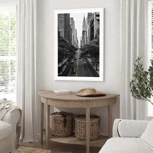 Poszter fekete keretben - New Yorki reggel - 50x70 cm