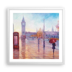 Poszter fekete keretben -  Őszi nap Londonban - 50x50 cm