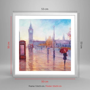 Poszter fekete keretben -  Őszi nap Londonban - 50x50 cm