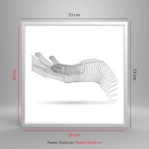 Poszter fekete keretben - Rugalmas kéz - 50x50 cm