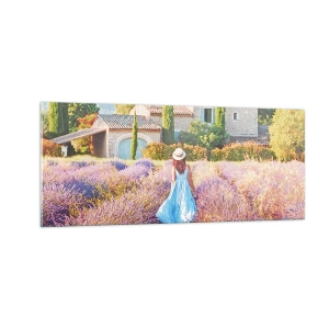Üveg kép - Levendula lány - 100x40 cm