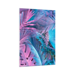 Üveg kép - Trópusok rózsaszínben és kékben  - 70x100 cm